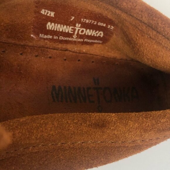 Minnetonka Arizona Kilty Suede Wms Moccasin Size 7 - Picture 9 of 10